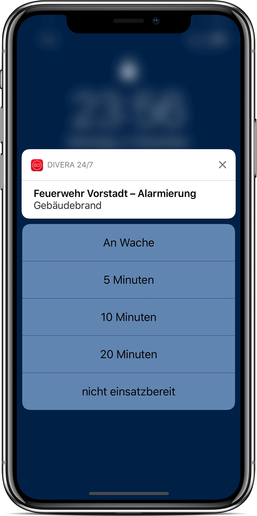 Alarmapp zur Handyalarmierung von Feuerwehrleuten, THW-Helfern, Sanitätern, Ärzten und Polizisten - neben der Alarmierung per App/Push kann die Benachrichtigung auch per Pager von UNITRONIC und e*Message als auch per SMS, Anruf und E-Mail erfolgen