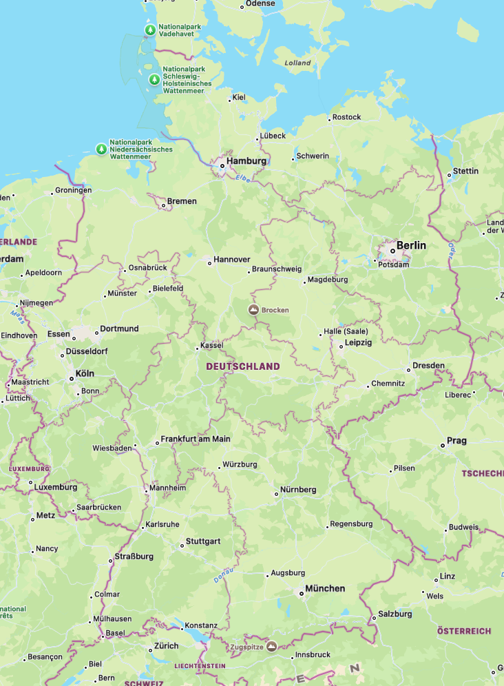 Deutschlandkarte mit Bundesländern