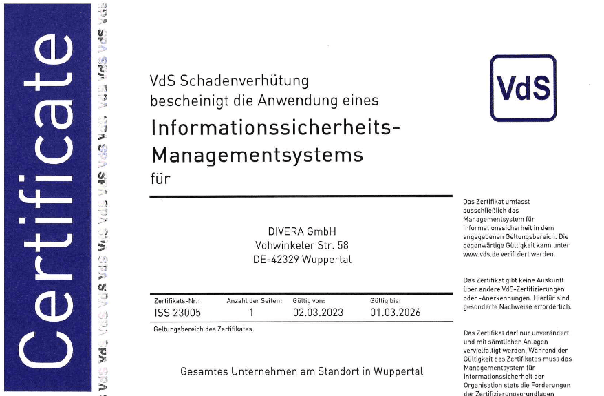 Vorschau - VDS 10000 Zertifikat